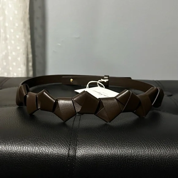 Salvatore Ferragamo Ceylon Knot WIDE Belt SALVATORE FERRAGAMO Dark Brown Calf Leather Belt SZ 85 or 34  main image 3